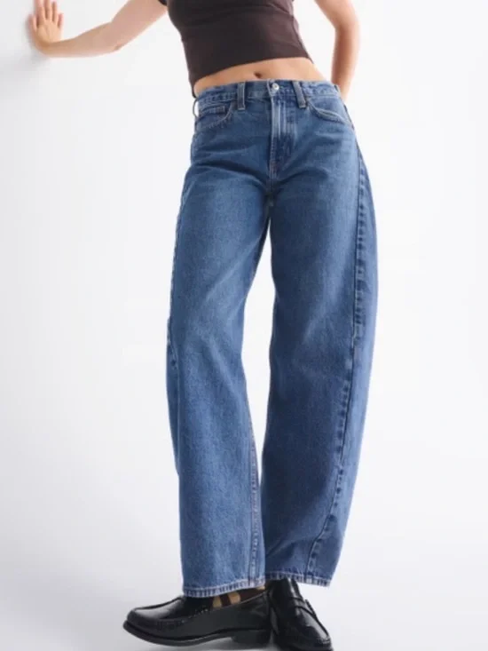 Abercrombie and Fitch The Barrel Jean Mid Rise Curve Love Size 32/14 S - Picture 11 of 11